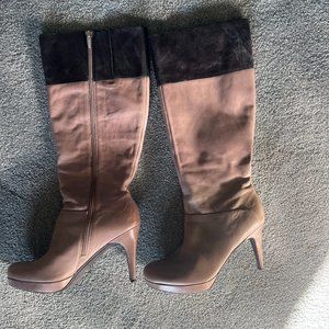 Knee High Leather Boot Heels